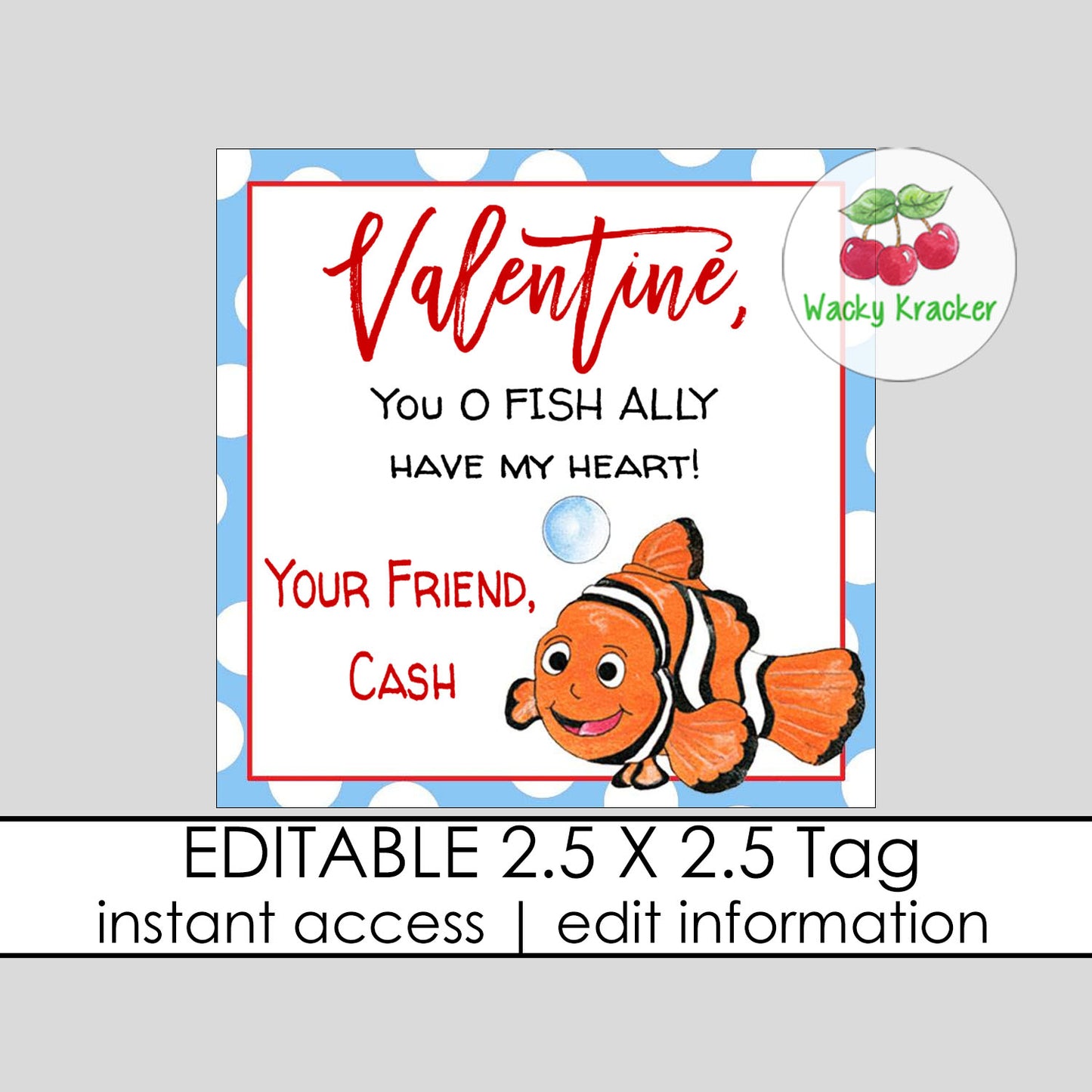 Fish Valentine Tag