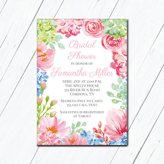 Spring Floral Bridal Shower Invitation