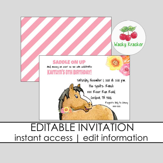 Horse Birthday Invitation