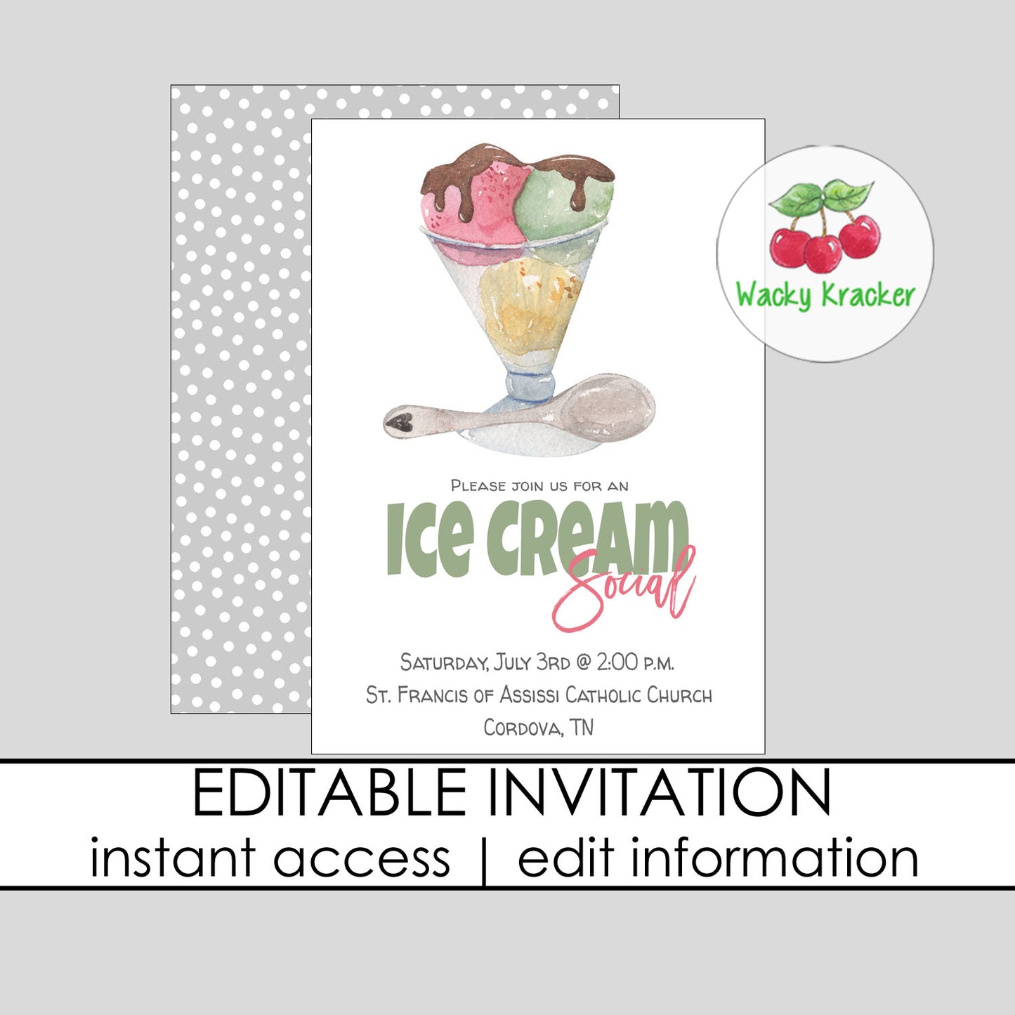 Ice Cream Social Invitation