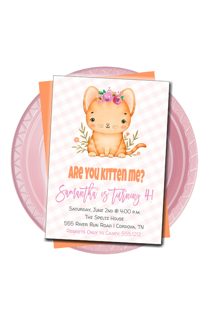 Kitten Birthday Invitation