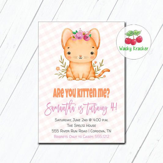 Kitten Birthday Invitation