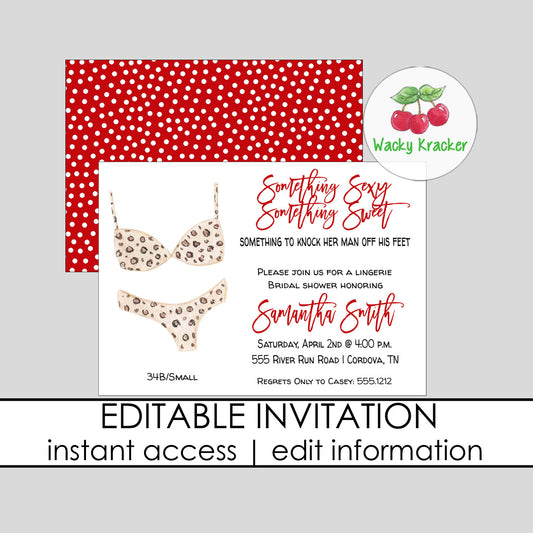 Lingerie Bridal Shower Invitation