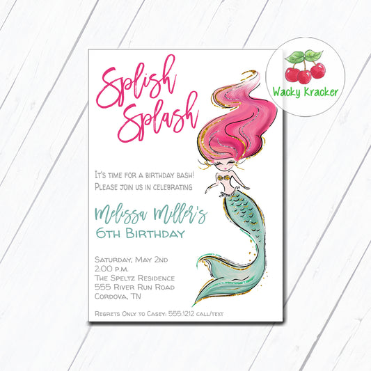 Mermaid Birthday Invitation