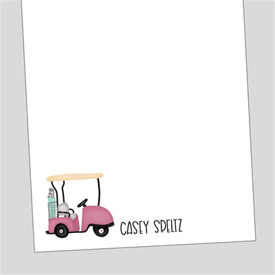 Pink Golf Cart Notepad