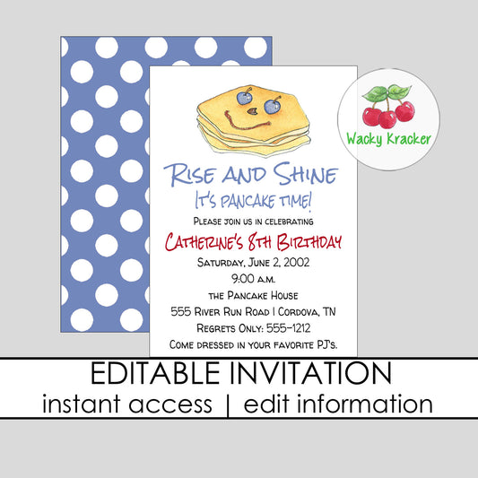 Pancakes and Pajamas Invitation