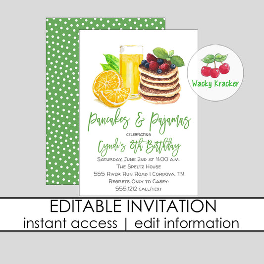 Pancakes Birthday Invitation