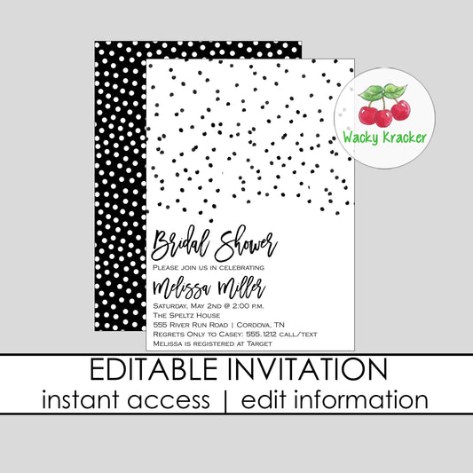 Polka Dot Bridal Shower Invitation