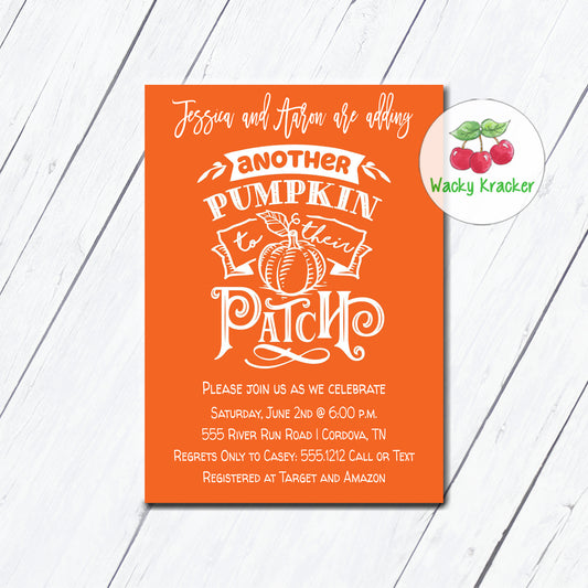 Pumpkin Patch Baby Shower Invitation