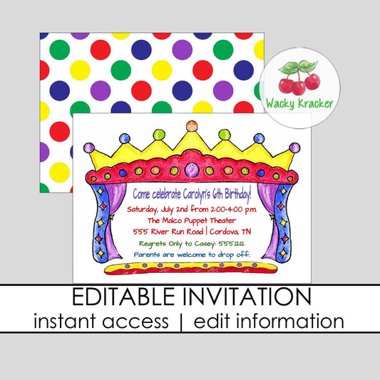 Puppet Birthday Invitation