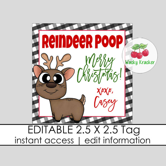 Reindeer Poop Gift Tag