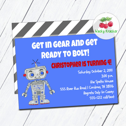 Robot Birthday Invitation