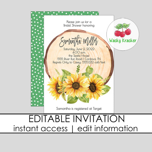 Rustic Bridal Shower Invitation