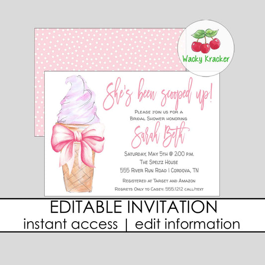 Scooped Up Bridal Shower Invitation