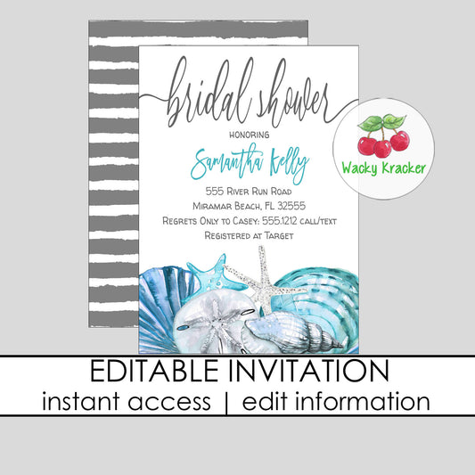 Seashell Bridal Invitation