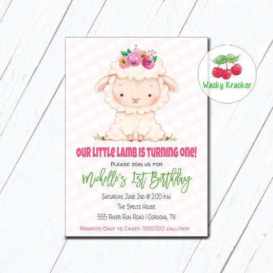 Sheep Birthday Invitation