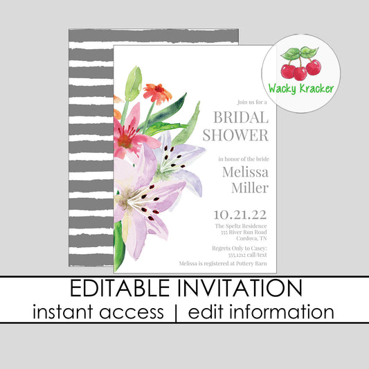 Spring Bouquet Bridal Shower Invitation