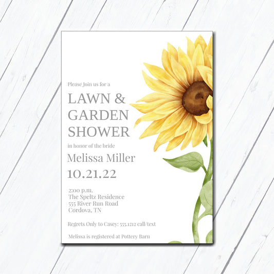 Sunflower Bridal Shower Invitation