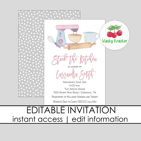 Stock the Kitchen Bridal Shower Invitation